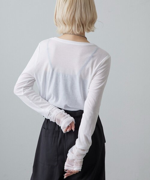 Lui's(ルイス)の「袖シャーリングデザインプルオーバー(Tシャツ/カットソー・レディース・ブラック/グレー/ホワイト・FREE)」の19枚目の写真