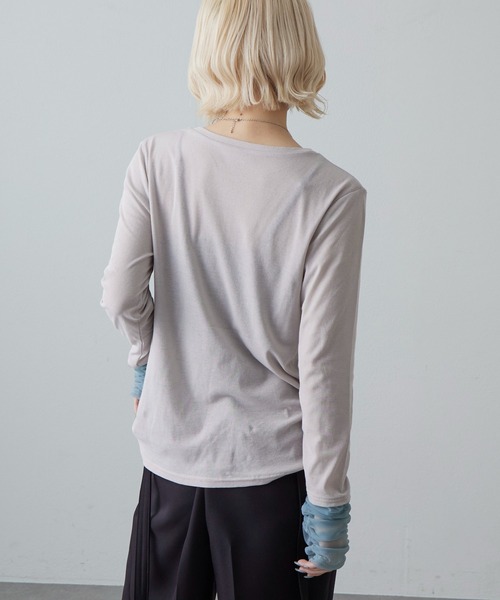Lui's(ルイス)の「袖シャーリングデザインプルオーバー(Tシャツ/カットソー・レディース・ブラック/グレー/ホワイト・FREE)」の17枚目の写真