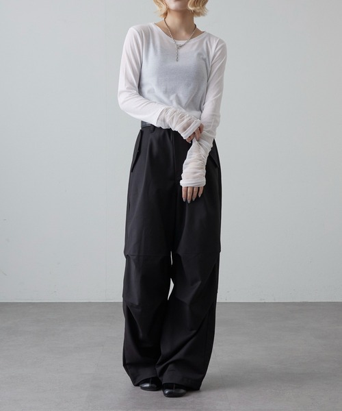 Lui's（ルイス）の「袖シャーリングデザインプルオーバー（Tシャツ/カットソー・レディース・ブラック/グレー/ホワイト・FREE）」の17枚目の写真