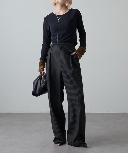 Lui's（ルイス）の「袖シャーリングデザインプルオーバー（Tシャツ/カットソー・レディース・ブラック/グレー/ホワイト・FREE）」の11枚目の写真