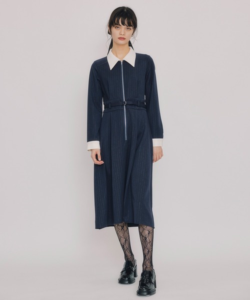 REDYAZEL(レディアゼル)の「フロントZIPストライプロングワンピース(ワンピース・レディース・ピンク/ネイビー/ブルー・MEDIUM/SMALL)」の16枚目の写真
