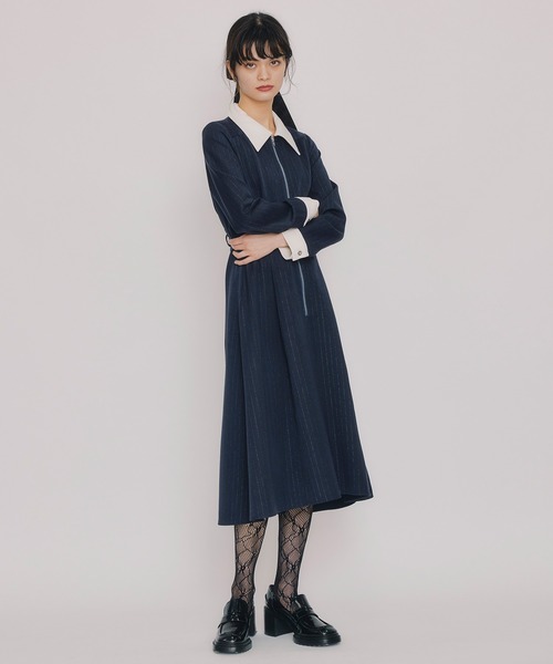 REDYAZEL(レディアゼル)の「フロントZIPストライプロングワンピース(ワンピース・レディース・ピンク/ネイビー/ブルー・MEDIUM/SMALL)」の17枚目の写真