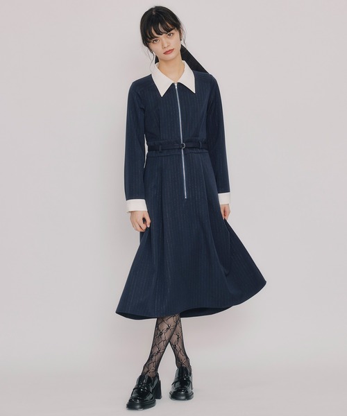 REDYAZEL(レディアゼル)の「フロントZIPストライプロングワンピース(ワンピース・レディース・ピンク/ネイビー/ブルー・MEDIUM/SMALL)」の18枚目の写真