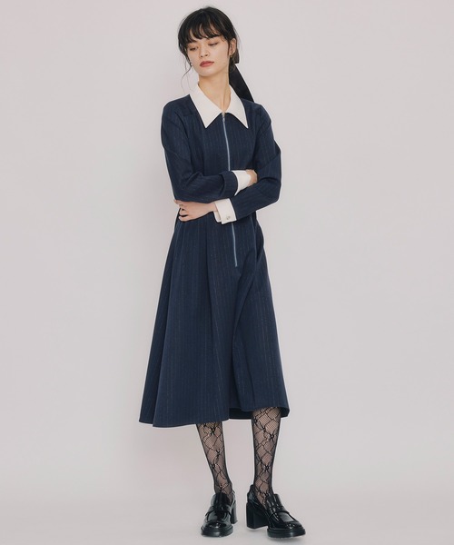 REDYAZEL(レディアゼル)の「フロントZIPストライプロングワンピース(ワンピース・レディース・ピンク/ネイビー/ブルー・MEDIUM/SMALL)」の19枚目の写真