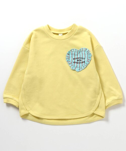 apres les cours（アプレレクール）の「ハートフリルポケットゆったりトレーナー（スウェット・キッズ・レッド/その他2/ミント/イエロー・80/90/100/110/120/130/140）」の3枚目の写真