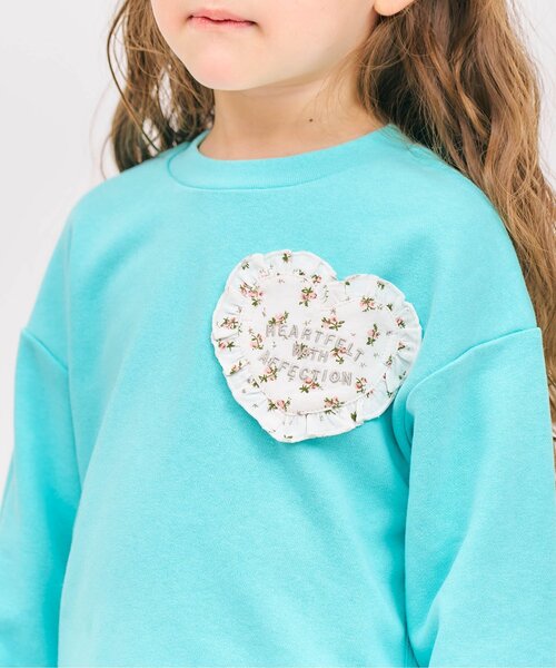 apres les cours（アプレレクール）の「ハートフリルポケットゆったりトレーナー（スウェット・キッズ・レッド/その他2/ミント/イエロー・80/90/100/110/120/130/140）」の5枚目の写真