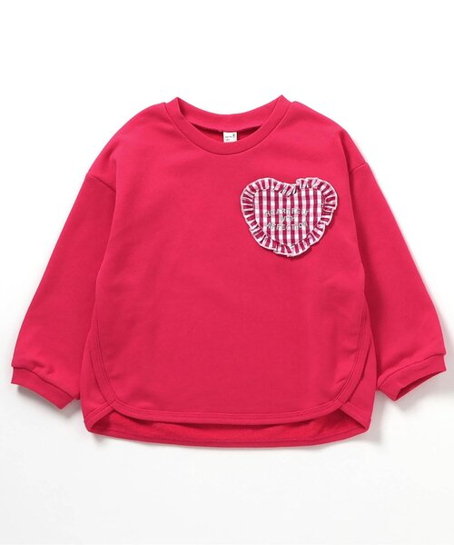 apres les cours（アプレレクール）の「ハートフリルポケットゆったりトレーナー（スウェット・キッズ・レッド/その他2/ミント/イエロー・80/90/100/110/120/130/140）」の6枚目の写真
