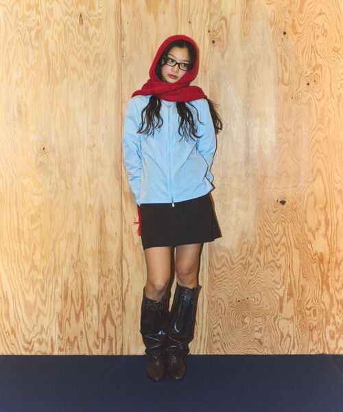 PULP/417EDIFICE(パルプフォーワンセブンエディフィス)の「Margarines / マーガリンズ HOODED SCARF(マフラー・レディース・レッド/グレー・FREE)」の11枚目の写真