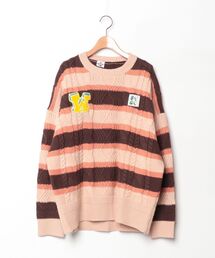 HOOK（フック）の「ボーダー柄長袖ニット（ニット/セーター）」
