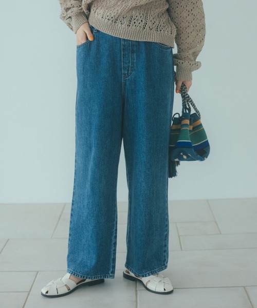 studio CLIP（スタディオクリップ）の「ストレート甘織りデニムパンツ[プチ・プラスサイズあり]《CLIP denim》（デニムパンツ・レディース・ライトベージュ/ライトブルー/ライトグレー/ブルー系その他・PF/XXX-LARGE/XX-LARGE/X-LARGE/LARGE/MEDIUM）」の4枚目の写真