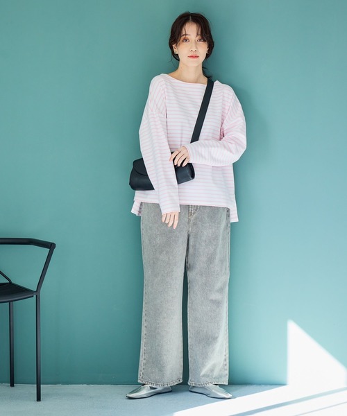 studio CLIP（スタディオクリップ）の「ストレート甘織りデニムパンツ[プチ・プラスサイズあり]《CLIP denim》（デニムパンツ・レディース・ライトベージュ/ライトブルー/ライトグレー/ブルー系その他・PF/XXX-LARGE/XX-LARGE/X-LARGE/LARGE/MEDIUM）」の8枚目の写真