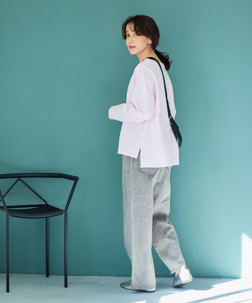 studio CLIP（スタディオクリップ）の「ストレート甘織りデニムパンツ[プチ・プラスサイズあり]《CLIP denim》（デニムパンツ・レディース・ライトベージュ/ライトブルー/ライトグレー/ブルー系その他・PF/XXX-LARGE/XX-LARGE/X-LARGE/LARGE/MEDIUM）」の11枚目の写真