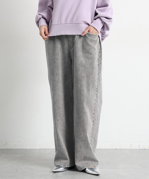 studio CLIP（スタディオクリップ）の「ストレート甘織りデニムパンツ[プチ・プラスサイズあり]《CLIP denim》（デニムパンツ・レディース・ライトベージュ/ライトブルー/ライトグレー/ブルー系その他・PF/XXX-LARGE/XX-LARGE/X-LARGE/LARGE/MEDIUM）」の12枚目の写真
