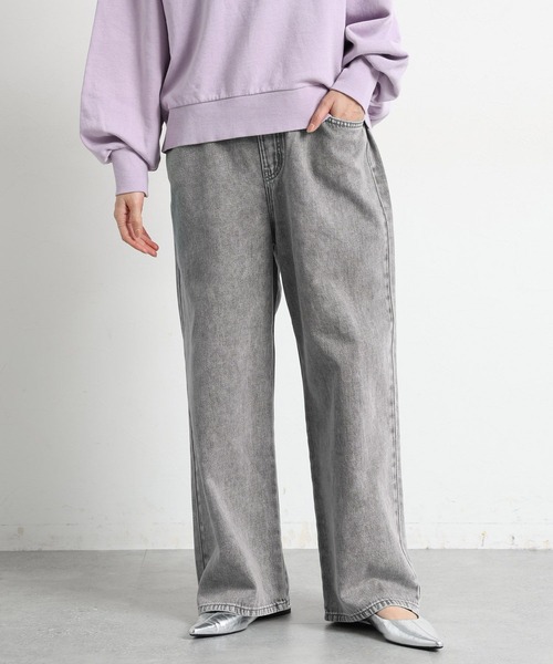 studio CLIP（スタディオクリップ）の「ストレート甘織りデニムパンツ[プチ・プラスサイズあり]《CLIP denim》（デニムパンツ・レディース・ライトベージュ/ライトブルー/ライトグレー/ブルー系その他・PF/XXX-LARGE/XX-LARGE/X-LARGE/LARGE/MEDIUM）」の13枚目の写真