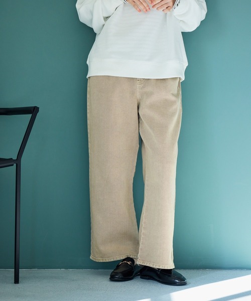 studio CLIP（スタディオクリップ）の「ストレート甘織りデニムパンツ[プチ・プラスサイズあり]《CLIP denim》（デニムパンツ・レディース・ライトベージュ/ライトブルー/ライトグレー/ブルー系その他・PF/XXX-LARGE/XX-LARGE/X-LARGE/LARGE/MEDIUM）」の16枚目の写真