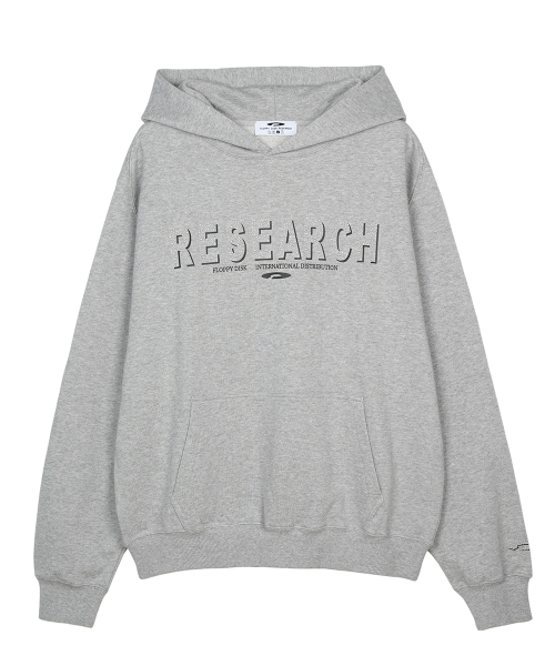 Metal Hot Fix Logo Hoodie M.Gray — худи с металлическим логотипом, серый меланж