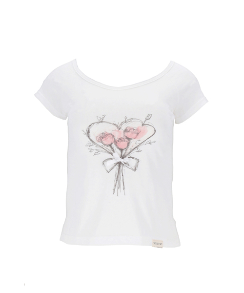 SETSETSET(セットセットセット)の「ROSE HEART T-SHIRTS(Tシャツ/カットソー・レディース・その他・ONE SIZE)」の2枚目の写真