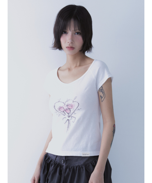SETSETSET(セットセットセット)の「ROSE HEART T-SHIRTS(Tシャツ/カットソー・レディース・その他・ONE SIZE)」の11枚目の写真