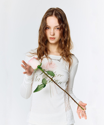 LARTIGENT | L15 LACE SLIM T-SHIRT (WHITE)(Tシャツ/カットソー)