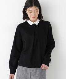 ◆【襟取り外し可能】シャツカラードッキングプルオーバー