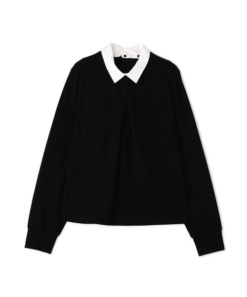 human woman(ヒューマンウーマン)の「◆【襟取り外し可能】シャツカラードッキングプルオーバー(Tシャツ/カットソー・レディース・ブラック/ホワイト系その他・MEDIUM)」の21枚目の写真