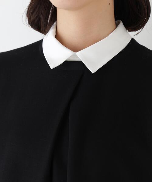 human woman(ヒューマンウーマン)の「◆【襟取り外し可能】シャツカラードッキングプルオーバー(Tシャツ/カットソー・レディース・ブラック/ホワイト系その他・MEDIUM)」の15枚目の写真