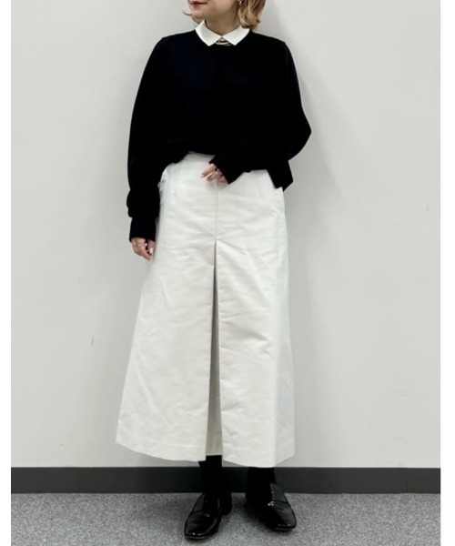 human woman(ヒューマンウーマン)の「◆【襟取り外し可能】シャツカラードッキングプルオーバー(Tシャツ/カットソー・レディース・ブラック/ホワイト系その他・MEDIUM)」の5枚目の写真