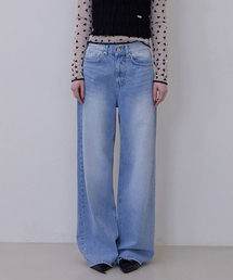 ERIN BRUSHED LONG WIDE DENIM PANTS
