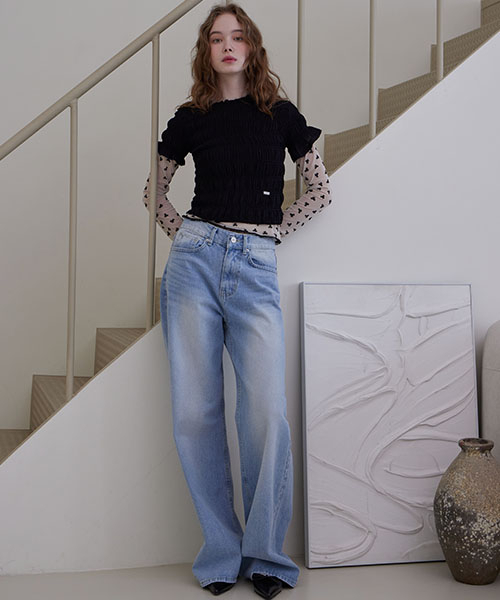 HAINT（ヘイント）の「ERIN BRUSHED LONG WIDE DENIM PANTS（デニムパンツ・レディース・その他・L/M/S）」の3枚目の写真