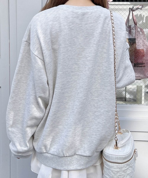 INGNI（イング）の「装飾リボン付ねこスウェットトップス（Tシャツ/カットソー・レディース・グレー/ライトピンク/オートミール・M）」の15枚目の写真