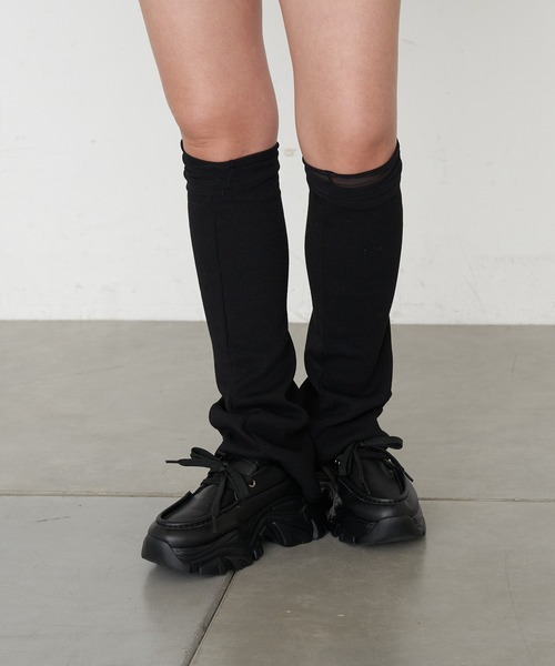 RAY CASSIN(レイカズン)の「シアーレイヤードレッグウォーマー(レッグウォーマー・レディース・ブラック/グレー/ホワイト・FREE)」の13枚目の写真