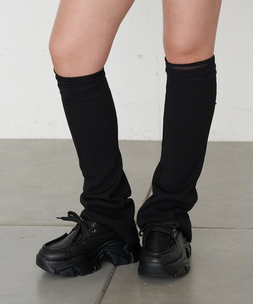 RAY CASSIN(レイカズン)の「シアーレイヤードレッグウォーマー(レッグウォーマー・レディース・ブラック/グレー/ホワイト・FREE)」の14枚目の写真