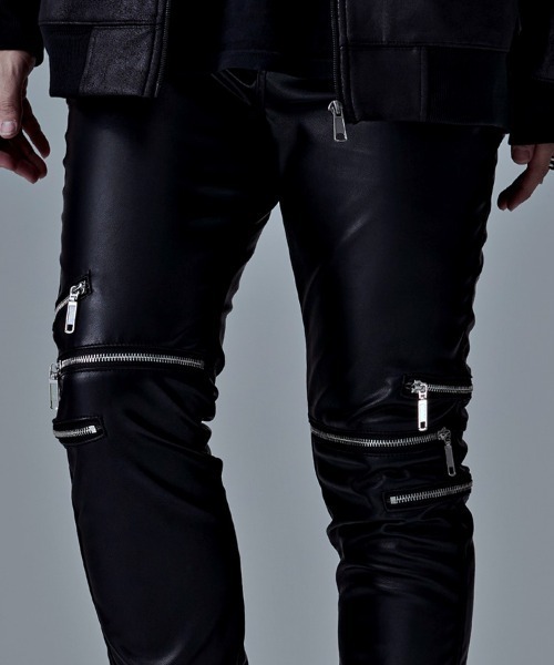 SILVER BULLET(シルバーバレット)の「『CavariA/キャバリア』PUレザーZIPデザインストレッチスキニーパンツ(その他パンツ・メンズ・ブラック・M/S/XL/L)」の3枚目の写真