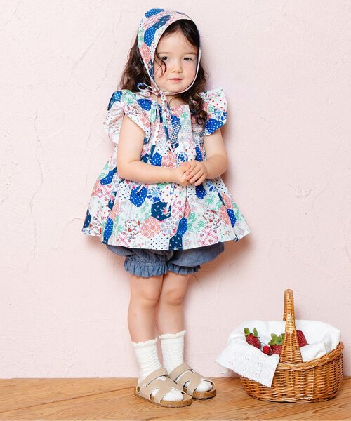 Boribon（ボリボン）の「ミニョンスモッキングミルキースーツ（その他ベビーウェア・キッズ・マルチ・70/80/90）」の2枚目の写真