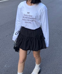 英字ガーリーデザインロンT/長袖Tシャツ