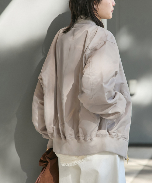 JOURNAL STANDARD（ジャーナルスタンダード）の「《追加》【洗える】ダブルジップMA-1（MA-1・レディース・ブラウン/ベージュ・FREE）」の7枚目の写真