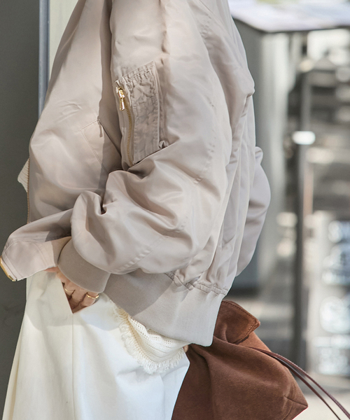 JOURNAL STANDARD（ジャーナルスタンダード）の「《追加》【洗える】ダブルジップMA-1（MA-1・レディース・ブラウン/ベージュ・FREE）」の8枚目の写真