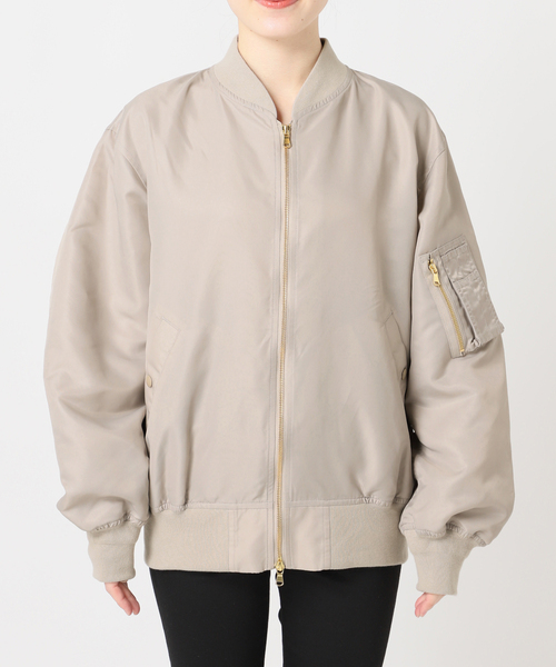 JOURNAL STANDARD（ジャーナルスタンダード）の「《追加》【洗える】ダブルジップMA-1（MA-1・レディース・ブラウン/ベージュ・FREE）」の9枚目の写真