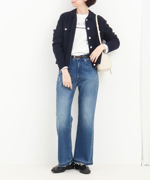 MICO COULIER（ミコクリエ）の「クロシェレース風衿付きカーディガン（カーディガン/ボレロ・レディース・ネイビー/ライトグレー・38）」の21枚目の写真