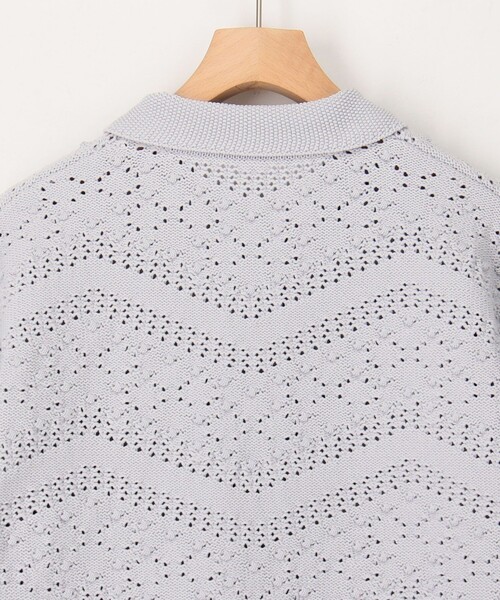 MICO COULIER（ミコクリエ）の「クロシェレース風衿付きカーディガン（カーディガン/ボレロ・レディース・ネイビー/ライトグレー・38）」の8枚目の写真