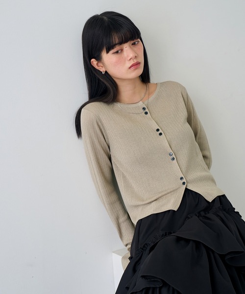 NOGLE(ノグル)の「【NOGLE/ノグル】ラメリブコンパクトカーディガン(カーディガン/ボレロ・レディース・グレイッシュベージュ/ブルー/ピンク・FREE)」の21枚目の写真