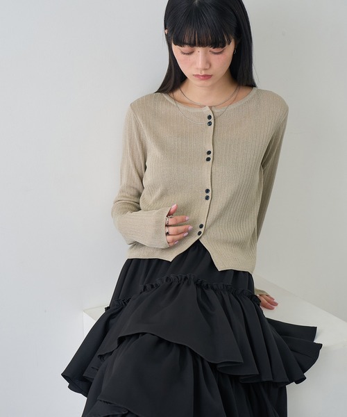 NOGLE(ノグル)の「【NOGLE/ノグル】ラメリブコンパクトカーディガン(カーディガン/ボレロ・レディース・グレイッシュベージュ/ブルー/ピンク・FREE)」の20枚目の写真