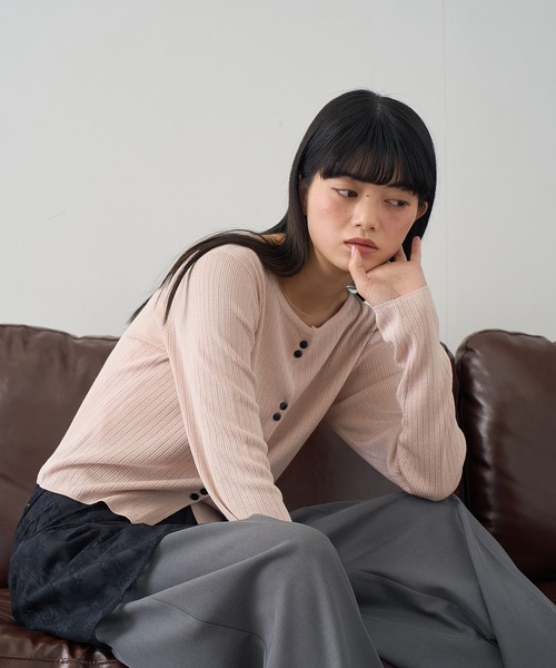 NOGLE(ノグル)の「【NOGLE/ノグル】ラメリブコンパクトカーディガン(カーディガン/ボレロ・レディース・グレイッシュベージュ/ブルー/ピンク・FREE)」の12枚目の写真