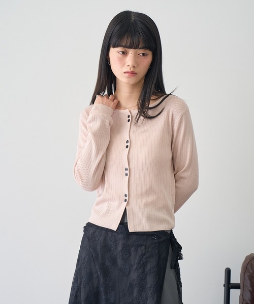 NOGLE(ノグル)の「【NOGLE/ノグル】ラメリブコンパクトカーディガン(カーディガン/ボレロ・レディース・グレイッシュベージュ/ブルー/ピンク・FREE)」の11枚目の写真