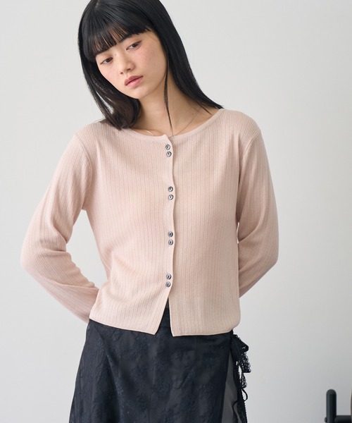 NOGLE(ノグル)の「【NOGLE/ノグル】ラメリブコンパクトカーディガン(カーディガン/ボレロ・レディース・グレイッシュベージュ/ブルー/ピンク・FREE)」の14枚目の写真