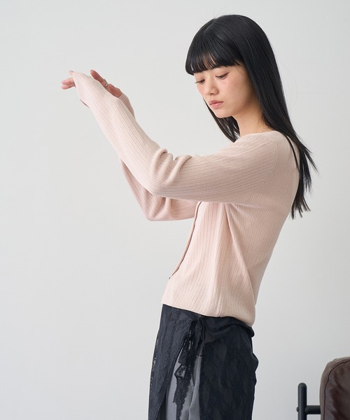 NOGLE(ノグル)の「【NOGLE/ノグル】ラメリブコンパクトカーディガン(カーディガン/ボレロ・レディース・グレイッシュベージュ/ブルー/ピンク・FREE)」の16枚目の写真