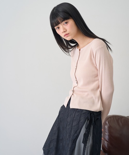 NOGLE(ノグル)の「【NOGLE/ノグル】ラメリブコンパクトカーディガン(カーディガン/ボレロ・レディース・グレイッシュベージュ/ブルー/ピンク・FREE)」の13枚目の写真