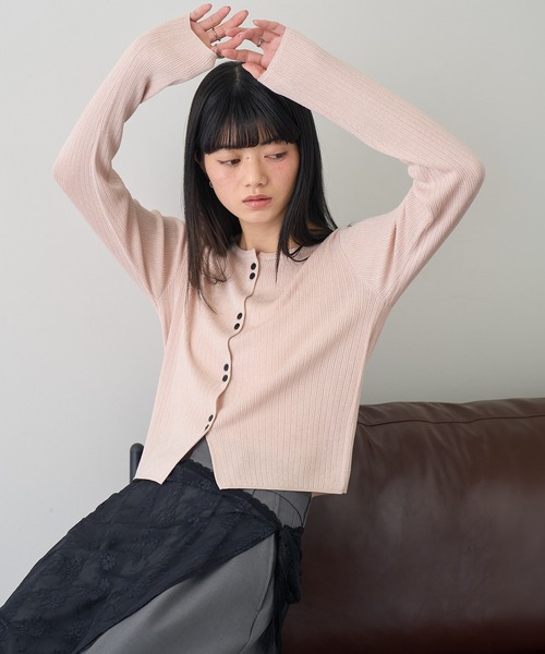 NOGLE(ノグル)の「【NOGLE/ノグル】ラメリブコンパクトカーディガン(カーディガン/ボレロ・レディース・グレイッシュベージュ/ブルー/ピンク・FREE)」の17枚目の写真