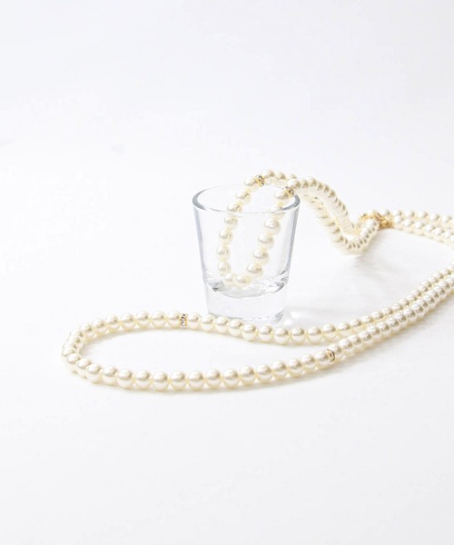 Gready Brilliant（グレディブリリアン）の「パール２連ネックレス（ネックレス・レディース・オフホワイト・FREE）」の2枚目の写真