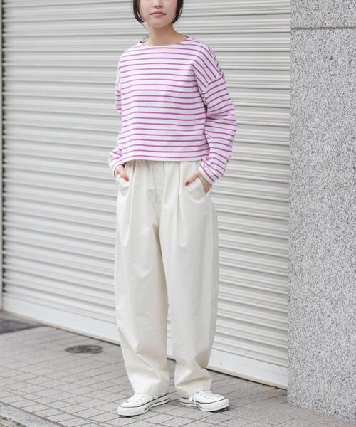 FORK&SPOON(フォークアンドスプーン)の「FORK&SPOON クロップドボートネックボーダー(Tシャツ/カットソー・レディース・ピンク系その他/ブラック系その他・1)」の18枚目の写真